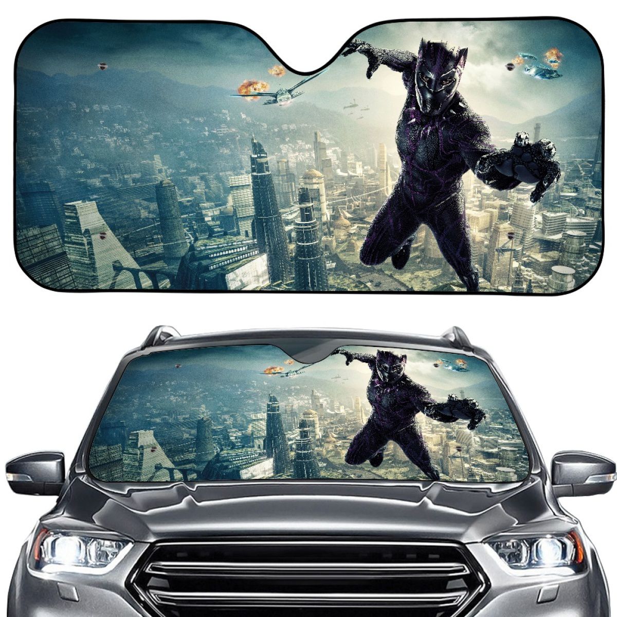 T Challa Wakanda Superhero Car Sun Shade