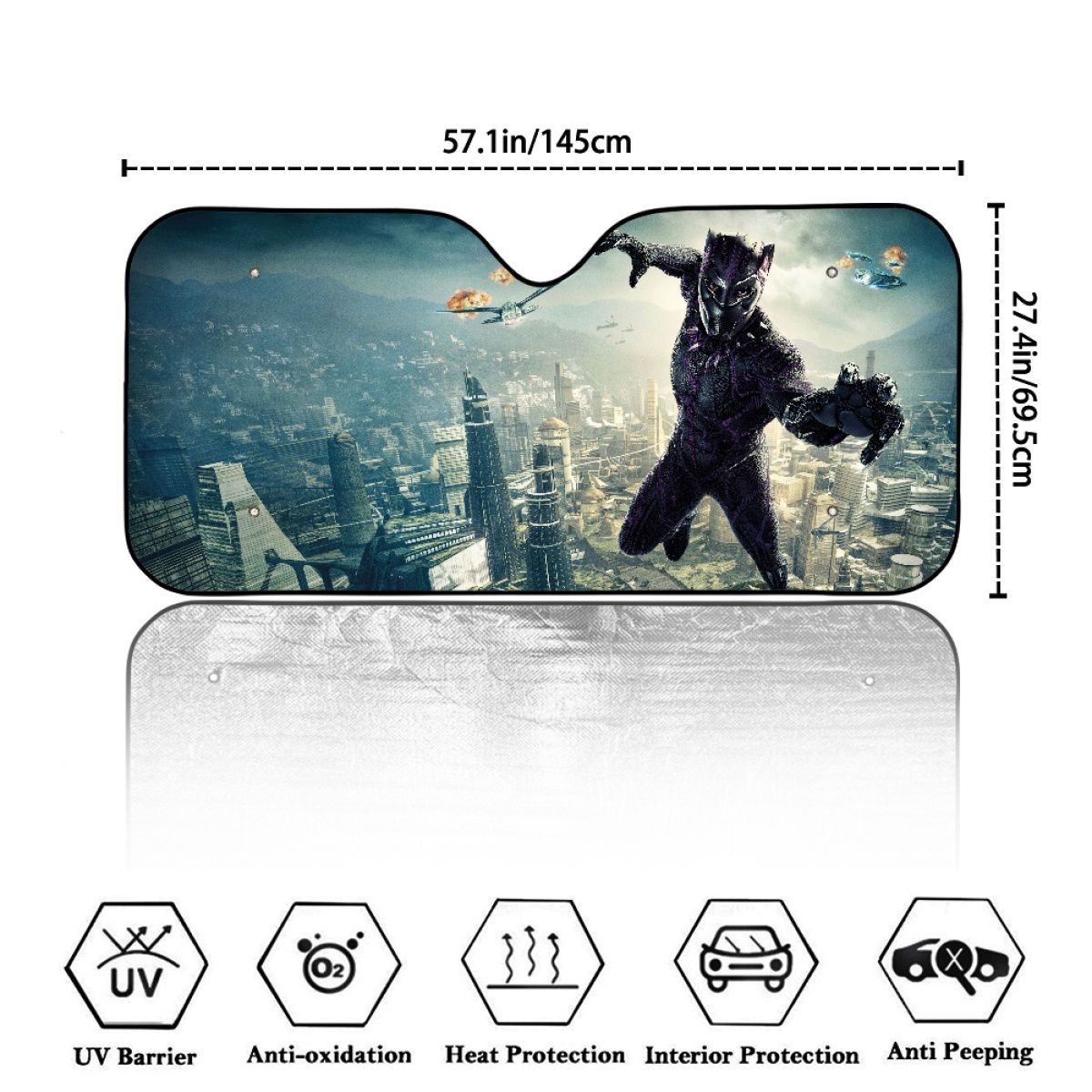 T Challa Wakanda Superhero Car Sun Shade