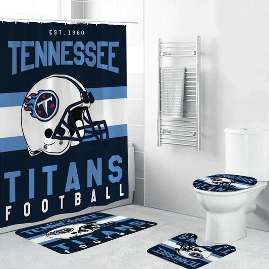 Football Helmet Team Flag Titans Shower Curtain