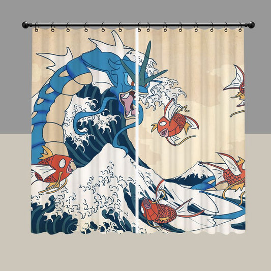 The Great Wave Dragon Blackout Curtain