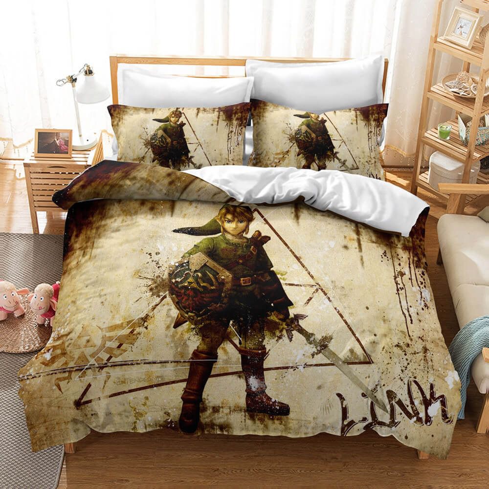 The Legend of Zelda Bedding Set Link Amiibo Nintendo Switch Duvet Covers Pillow Comforter Sheet Bedroom Decor HeartCasa