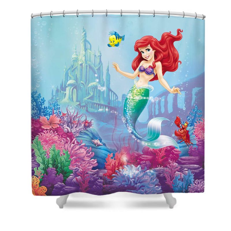 Underwater Cartoon Ariel Shower Curtain