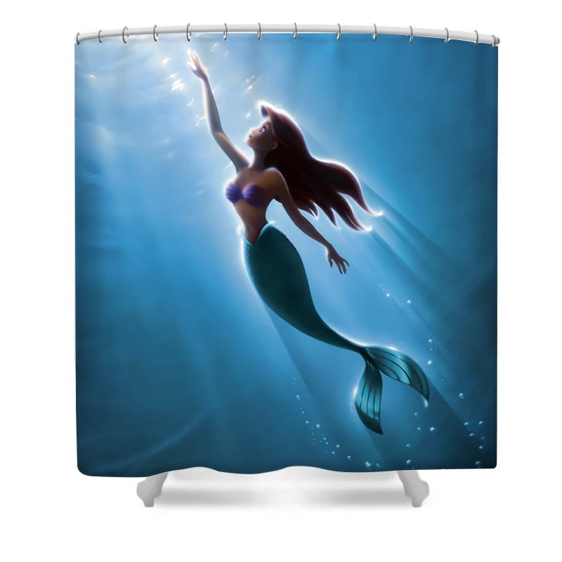 Underwater Cartoon Ariel Shower Curtain