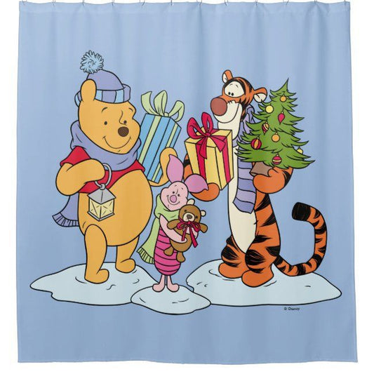 Winnie The Pooh Christmas Shower Curtain