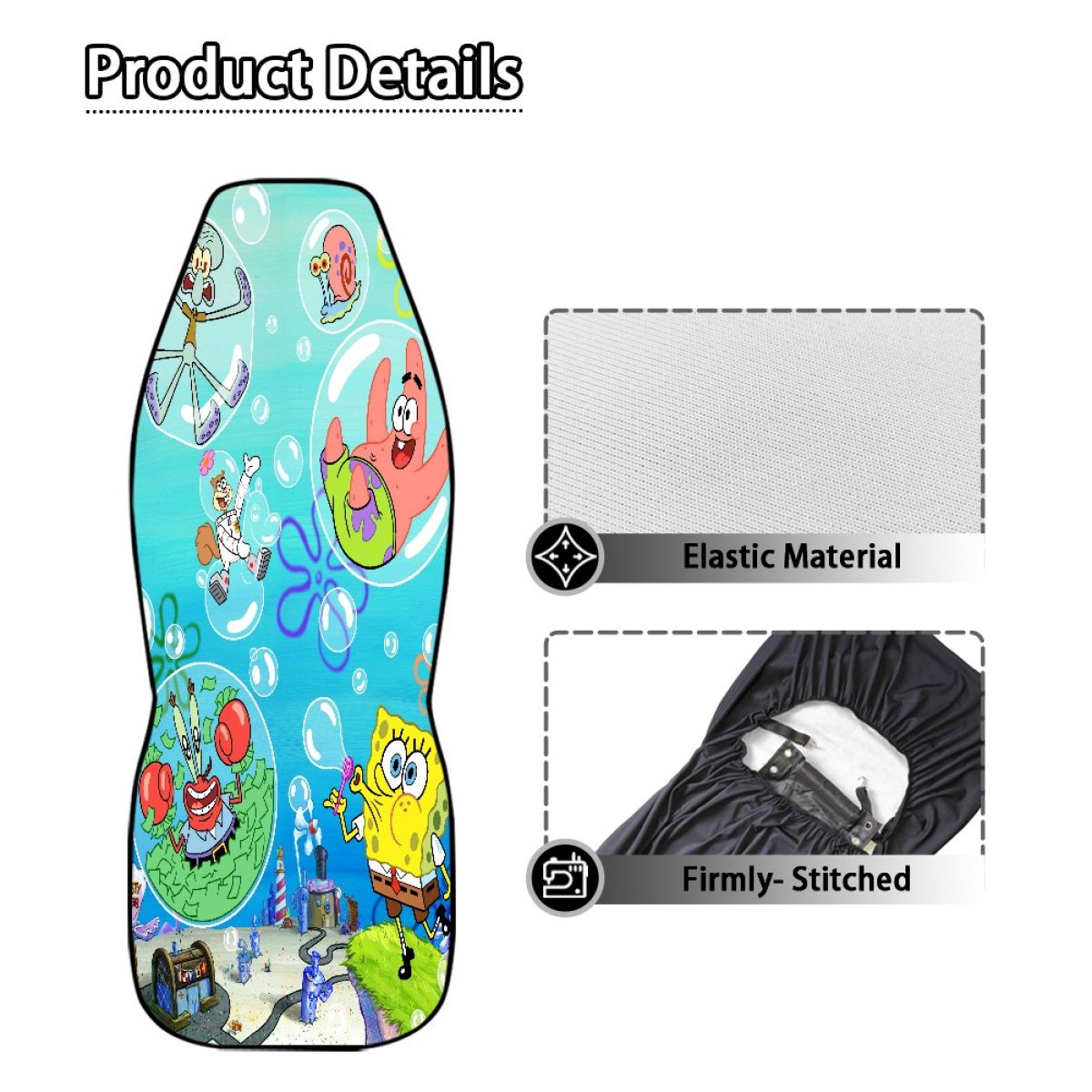Yellow Sea Sponge Cartoon Car Seat Cover