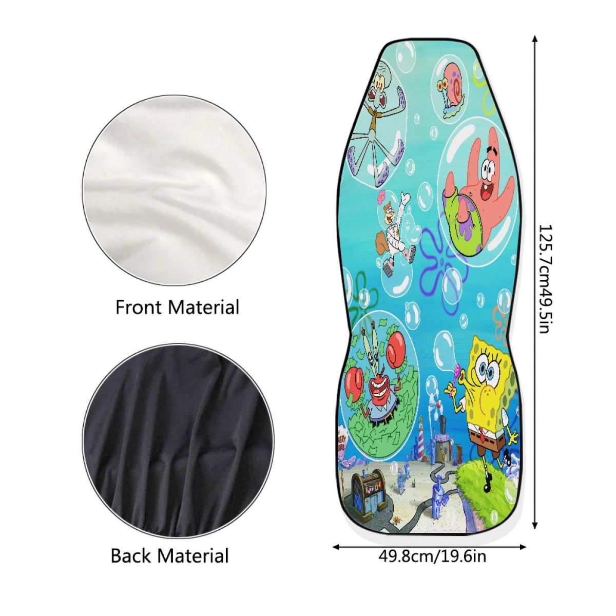 Yellow Sea Sponge Cartoon Car Seat Cover