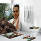 Funny Jeff Oil Painting with Monkey Shower Curtain