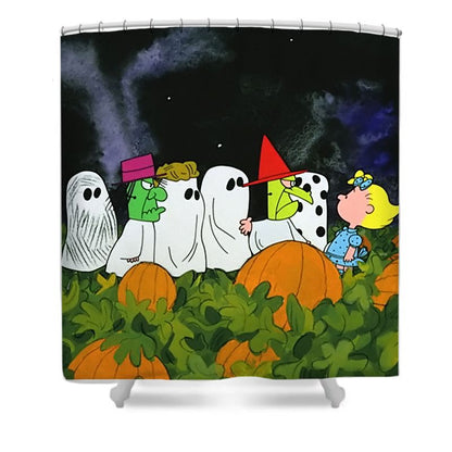 Great Pumpkin Cartoon Halloween Shower Curtain