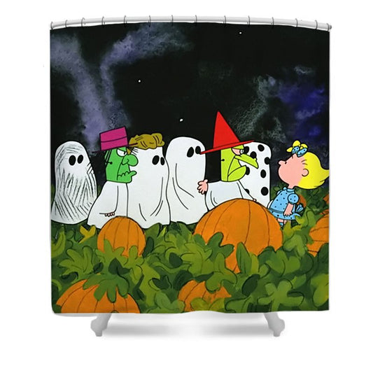 Great Pumpkin Cartoon Halloween Shower Curtain