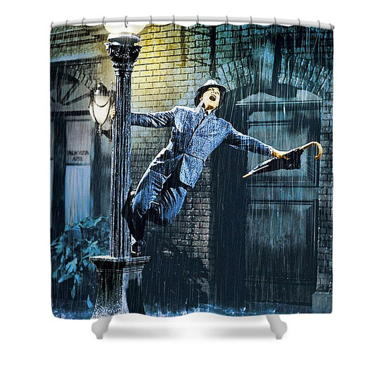 Singen im Regen Duschvorhang, Singing in The Rain, klassischer Filmszene, 180x180cm