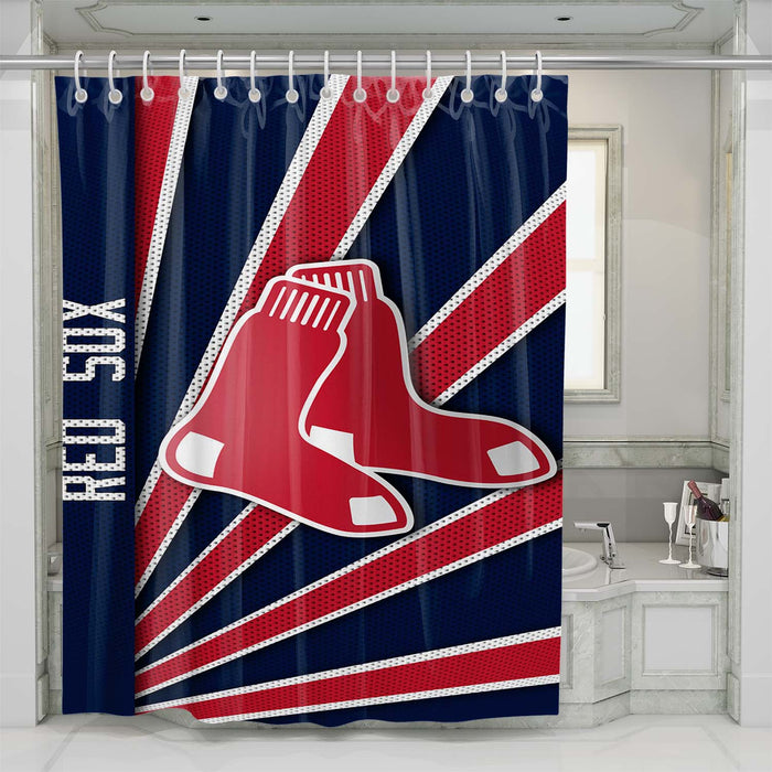 Boston Red Sox Shower Curtain Baseball Team Bathroom Decor Heartcasa