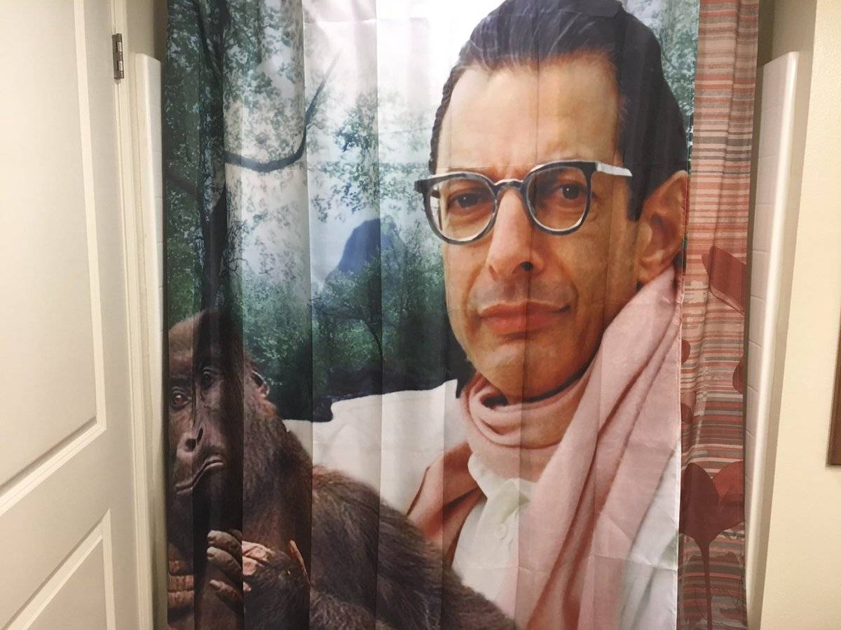 Monkey Jurassic Park Jeff Goldblum Shower Curtain