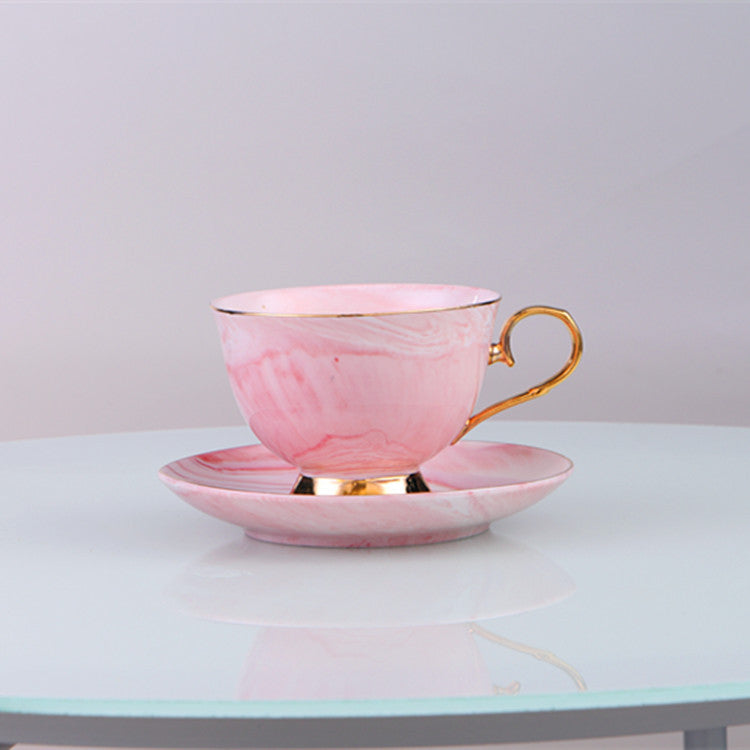 Pink Polka Dot Cup and Saucer Set with Spoon, Single