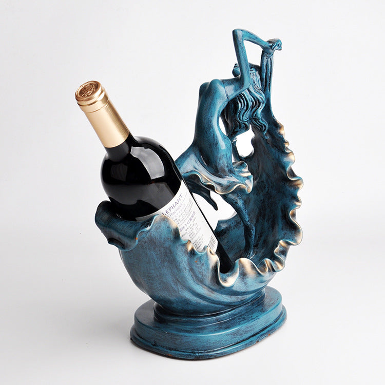 Blue - Dancer Girl Wine Bottle Holder Elegant Hairstyle Art Wine Rack