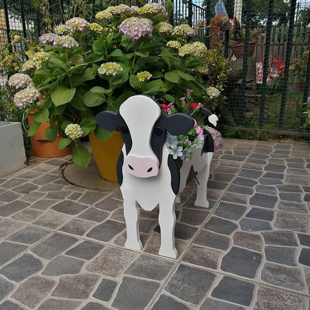 Dairy Cow Shaped Planter Flower Pot Box