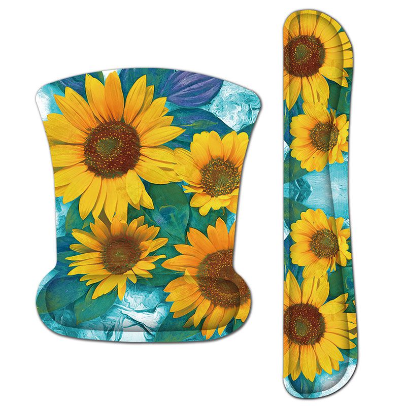 Summer Sunflower Mouse Pad with Wrist Rest Keyboard Support