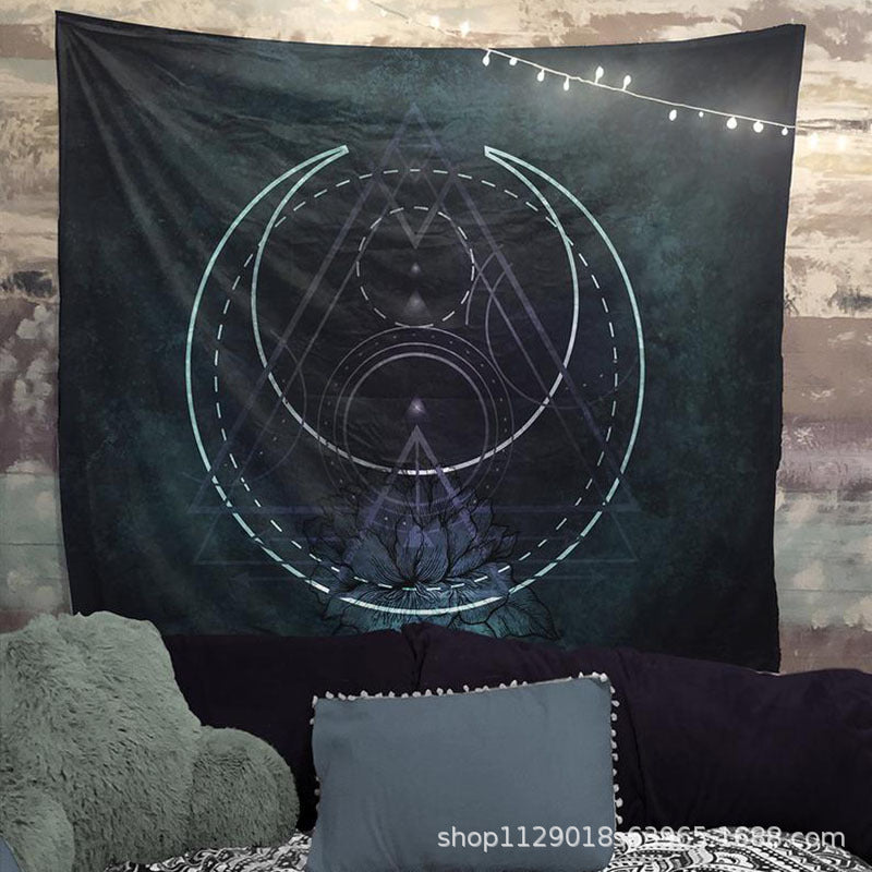 Gothic Lunar Moon Sacred Geometry Tapestry