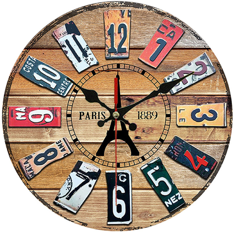 Paris 1889 Print Travel City Wooden Wall Clock