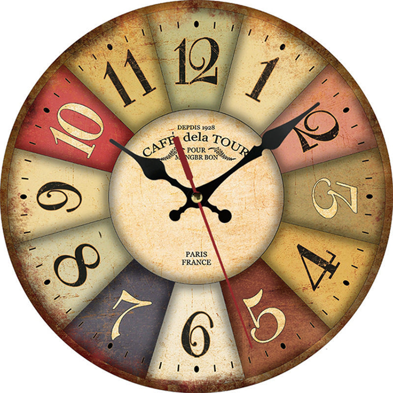 Roulette Print Wooden Wall Clock