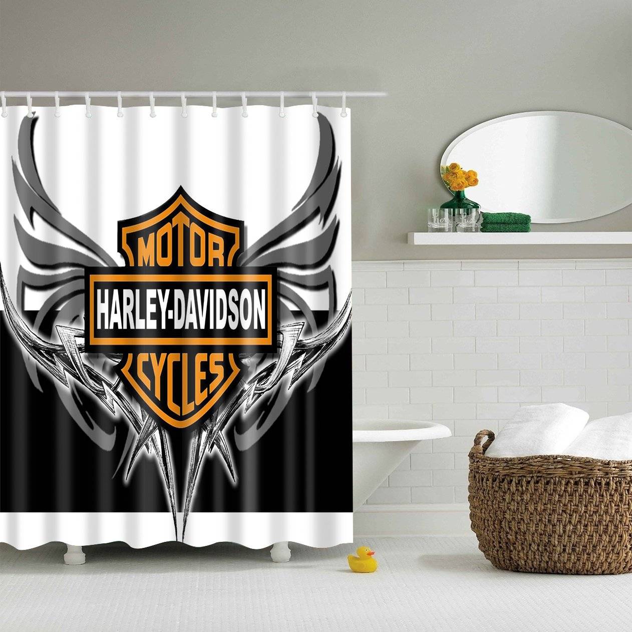 Symbol with Wings Motor Harley Davidson Cycles Shower Curtain