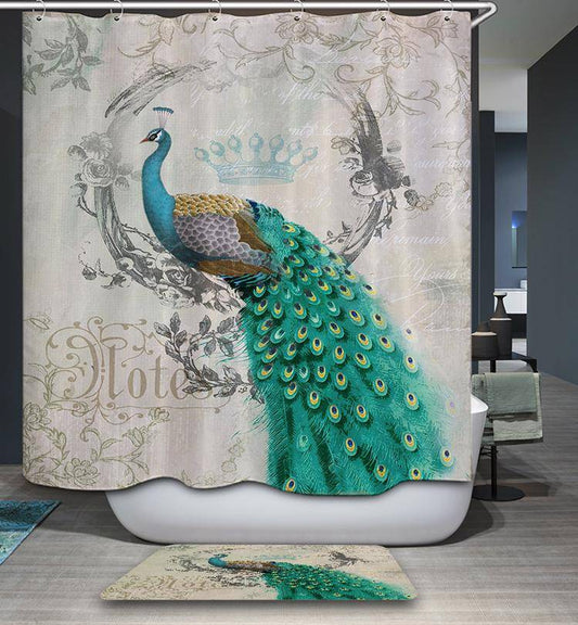 Elegant Queen Bird Girly Peacock Shower Curtain