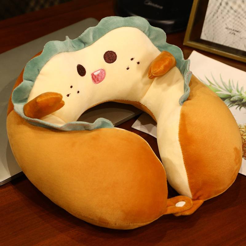Toast Neck Pillow Cartoon Cute Bread Chin Support Travel Sleeping Cushion
