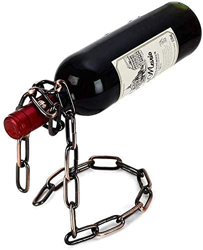 Magic Floating Steel Chain Link Wine Bottle Holder