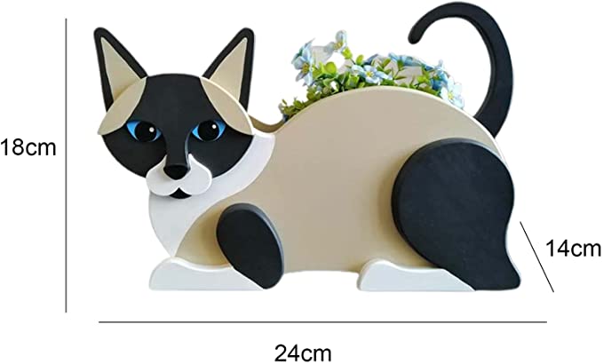 Multi Colors Cat Shaped Planters Box Flower Pot