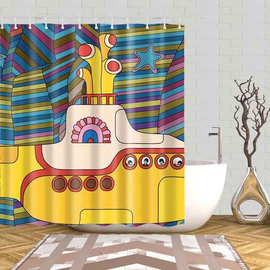 Abstract Band Album Yellow Submarine Shower Curtain