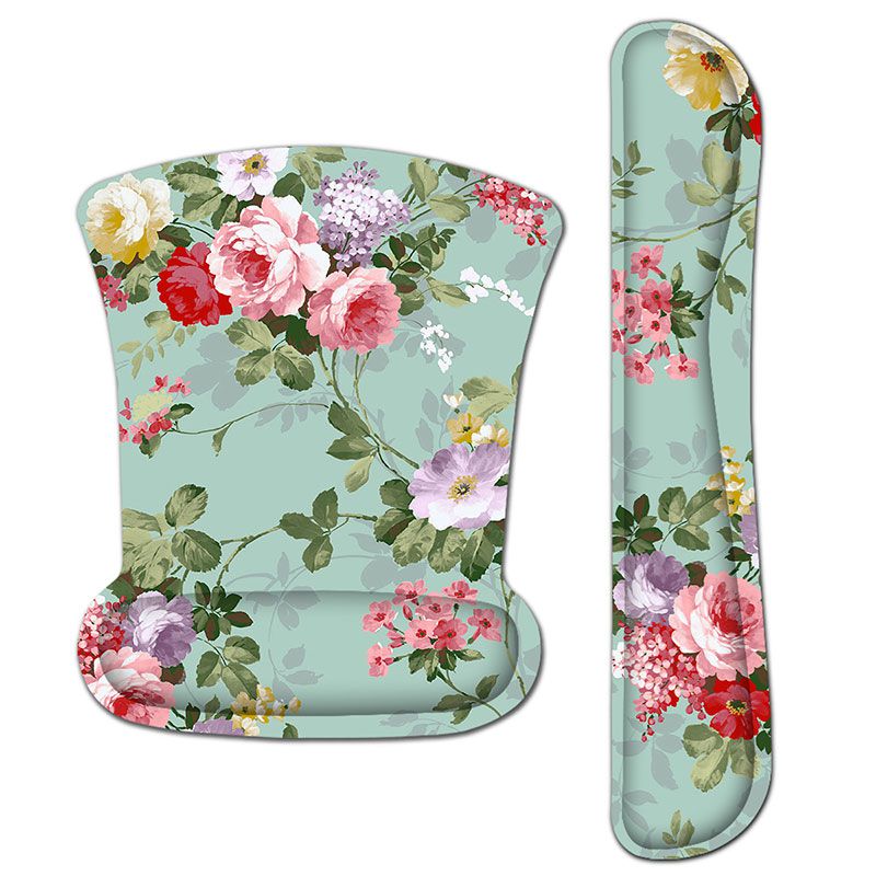 Spring Rose Floral Mouse Pad with Wrist Rest Keyboard Support