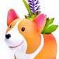 Cartoon Corgi Planter Cute Yellow Dog Pet Small Succulent Catus Plant Pot