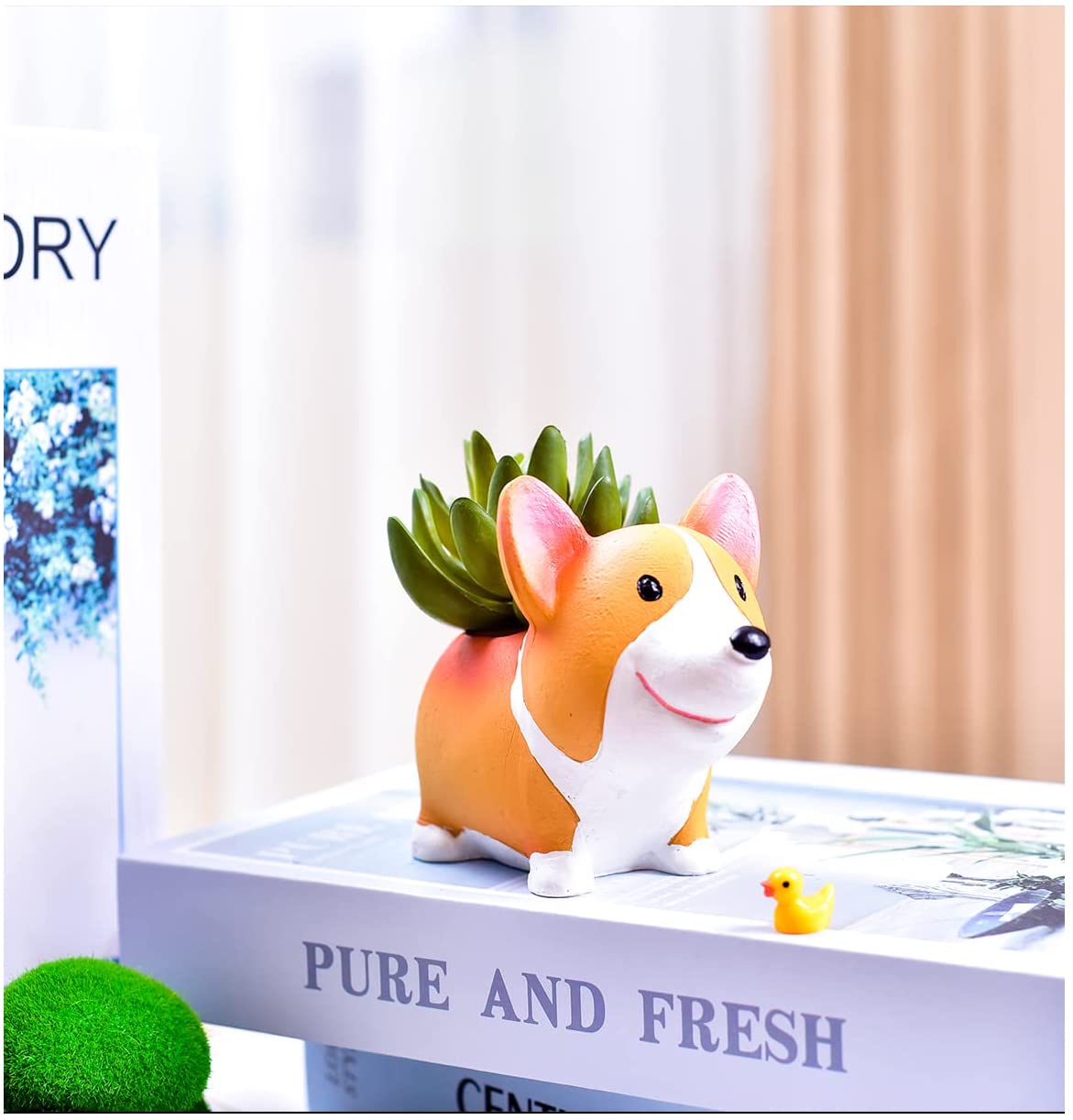 Cartoon Corgi Planter Cute Yellow Dog Pet Small Succulent Catus Plant Pot