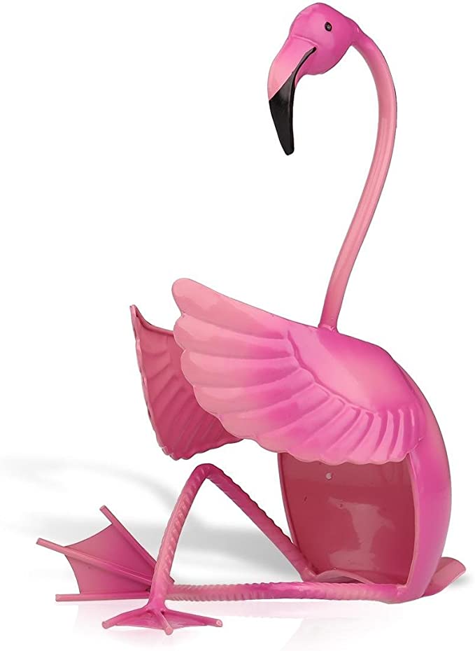 Cute Wrought Art Flamingo Wine Bottle Holder