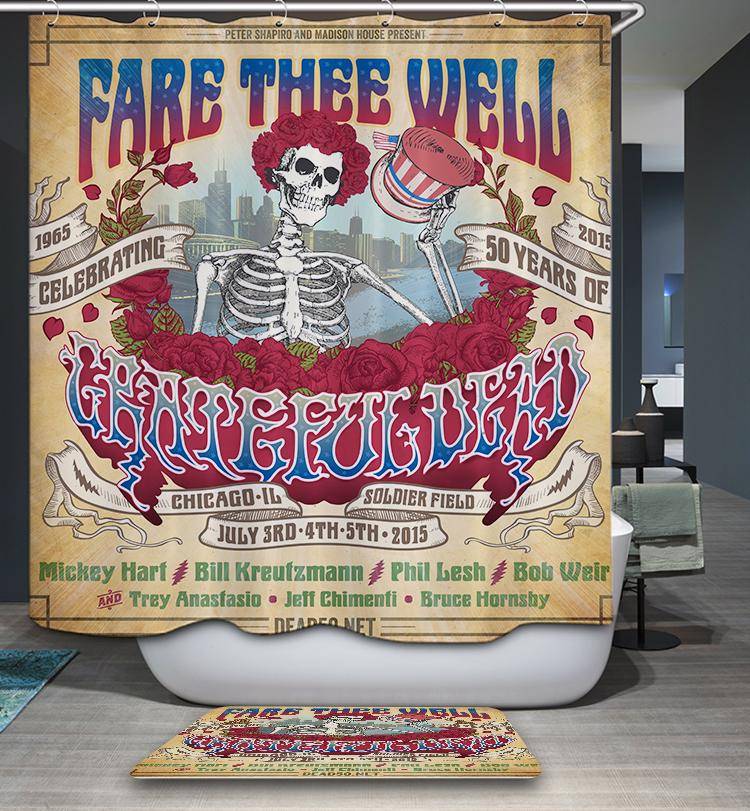 The Fare Thee Well Album Grateful Dead Skeleton Shower Curtain