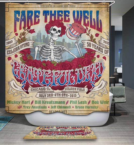 The Fare Thee Well Album Grateful Dead Skeleton Shower Curtain