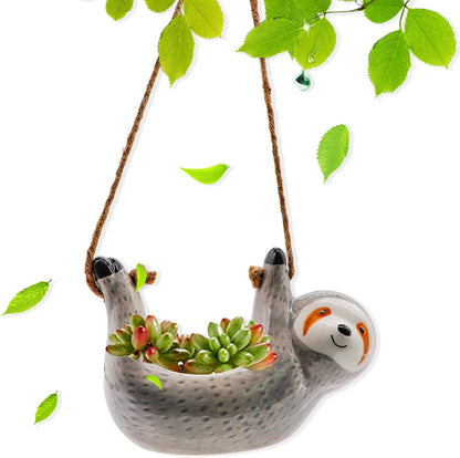 Cute Animal Flower Succulent Pot Hanging Sloth Planter