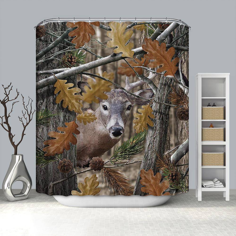 Hunting Season Elk Camouflage Realtree Deer Camo Shower Curtain