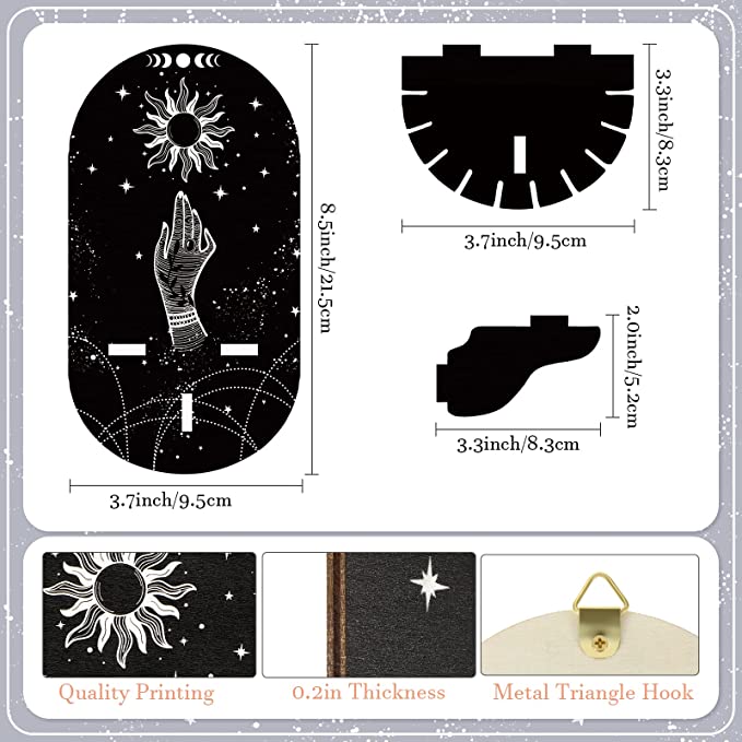 The Sun Tarot Boho Hand Black Crystal Shelf