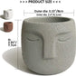Set of 3 Aloha Modern Tiki Face Head Planter Concrete Cement Statue Mini Succulent Pot