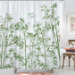 Green Zen Style Bamboo Branches Shower Curtain