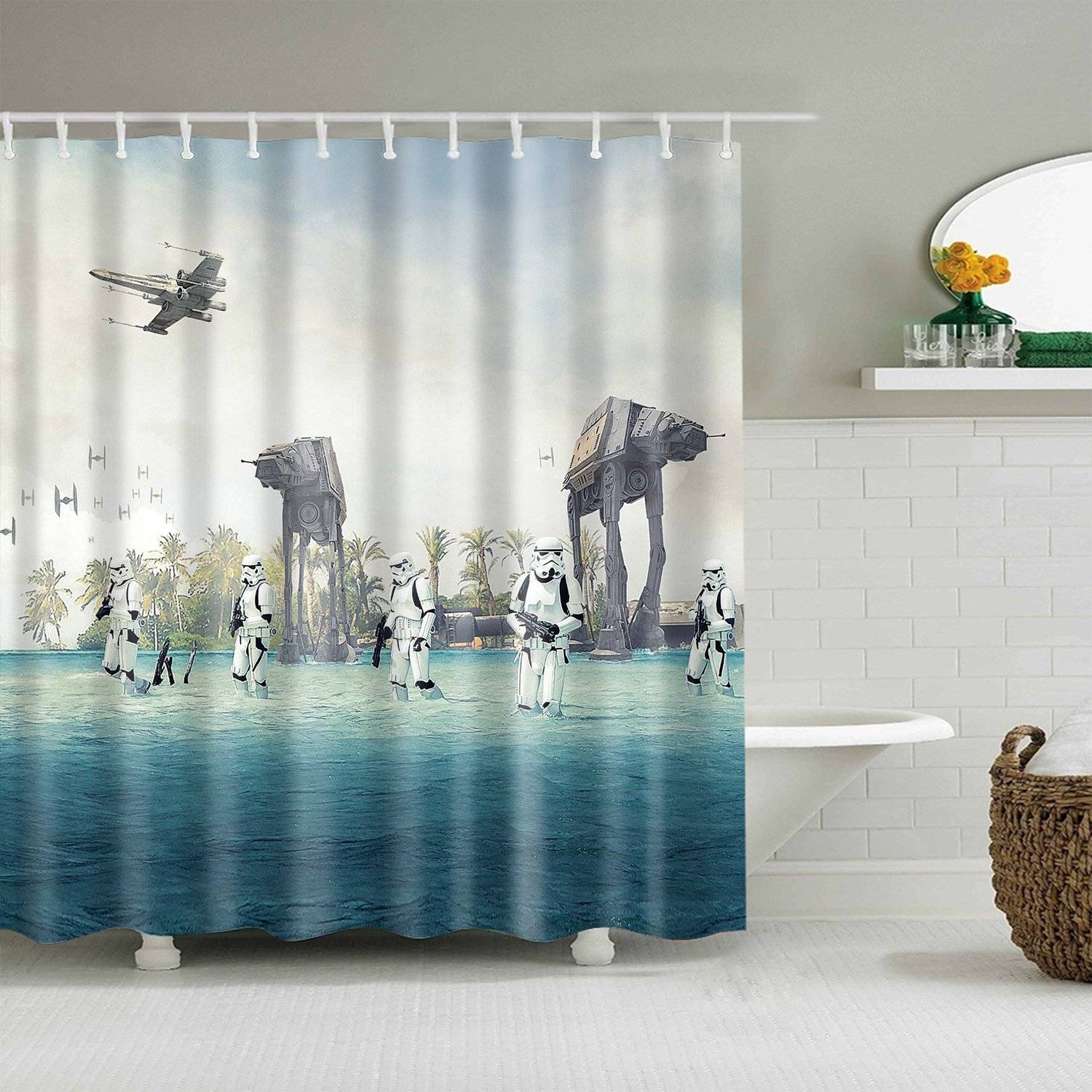 Coming Soldiers Star Wars Storm Trooper Shower Curtain