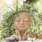 Lady Face Flower Pot Head Planter Pot Closing Eye Small Succulent Catus Plant 