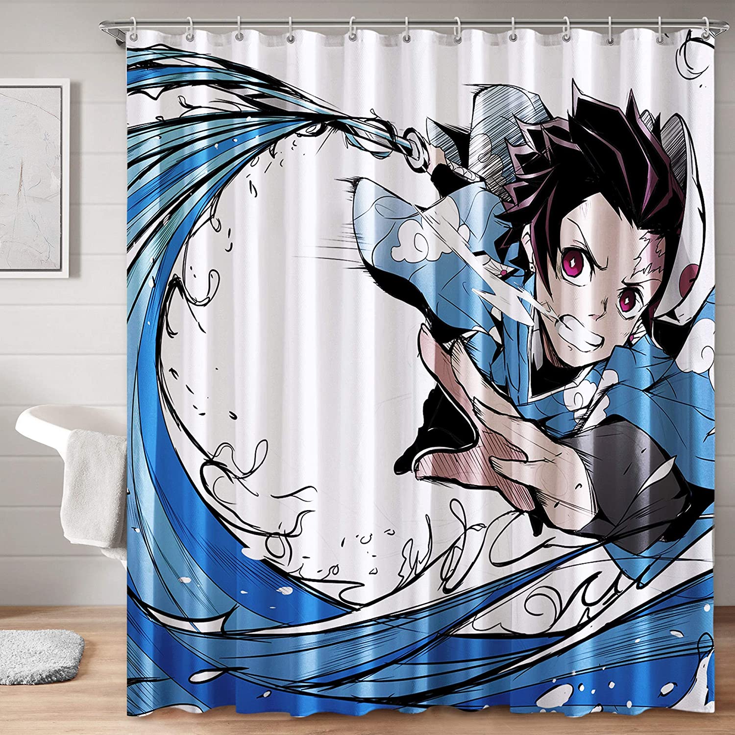 Anime Tanjiro Kamado Demon Slayer Shower Curtain