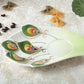 Elegant Feather Shape Peacock Tea Cup And Saucer Set 3 Pieces