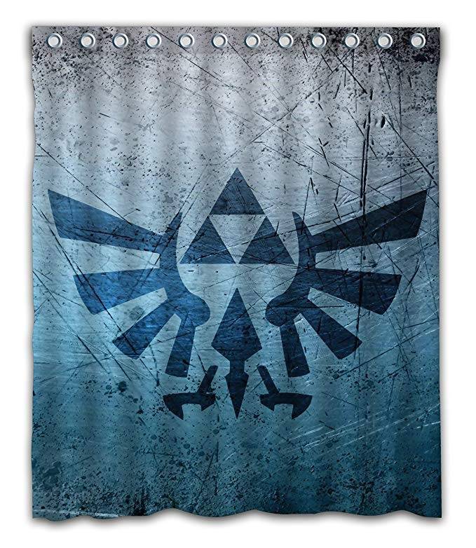 Triforce Blue Symbol Legend of Zelda Shower Curtain