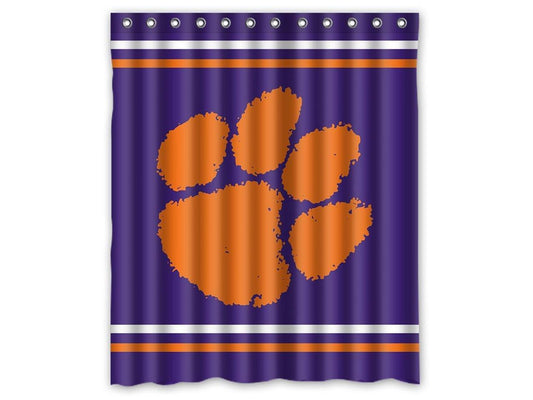 Football Sport Logo Clemson Tigers Shower Curtain