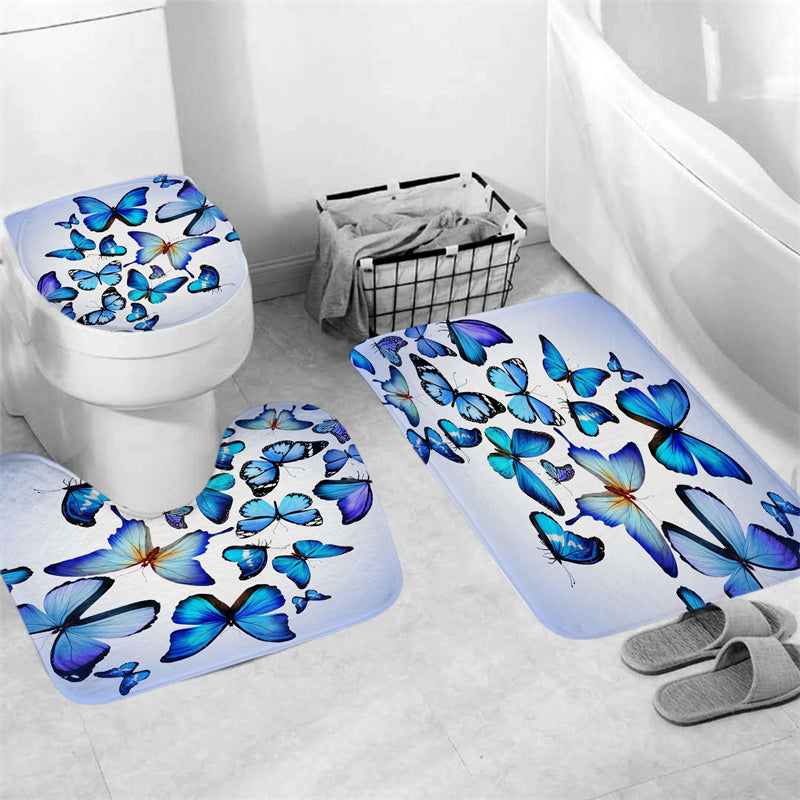 Beautiful Stunning Natural Flying Blue Butterfly Shower Curtain