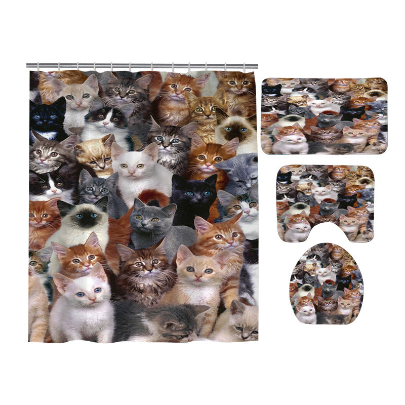 Clowder Group of Cute Kitten Pet Cats Shower Curtain