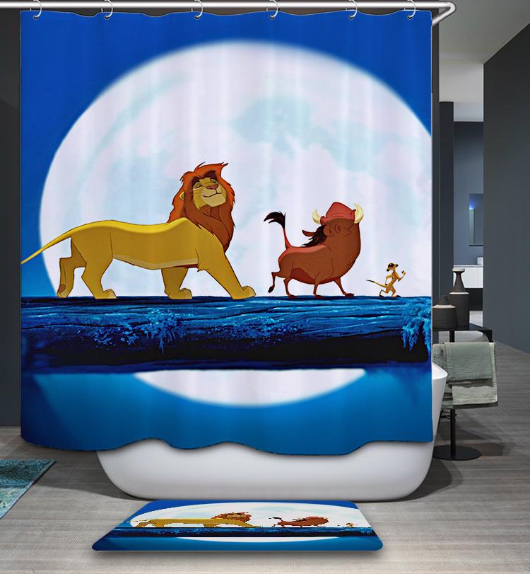 Cartoon Animal Anime The Lion King Shower Curtain