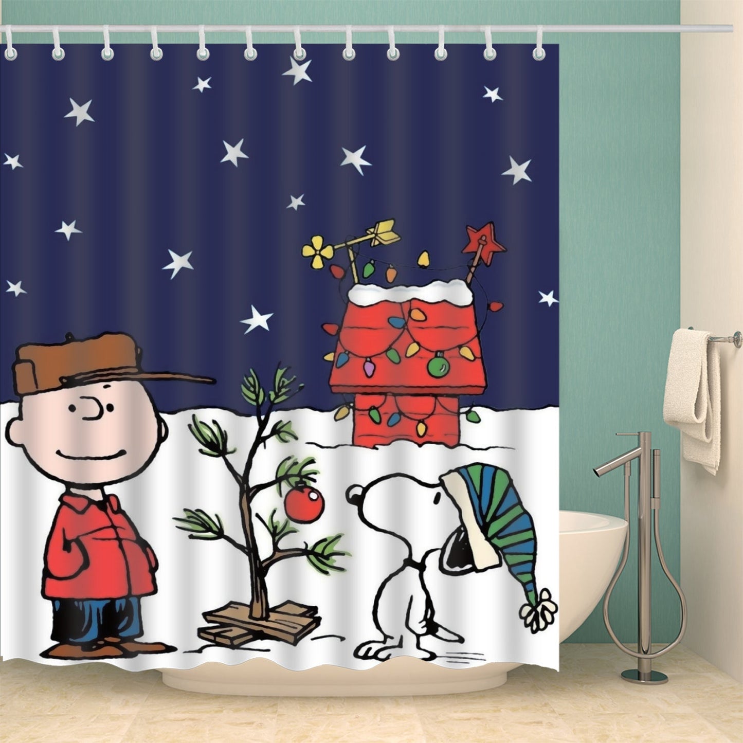 Cartoon Christmas Shower Curtain